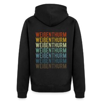 Weißenthurm Stadt Retro Vintage - Unisex Premium Organic Zip Hoodie - black - Back - Nico (187cm)