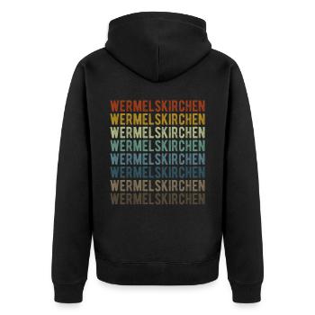 Wermelskirchen Stadt Retro Vintage - Unisex Premium Bio Zip Hoodie - Schwarz - Hinten - Nico (187cm)
