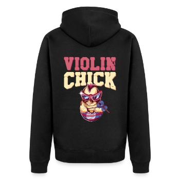 Violon Violoniste Fille Poulet - Veste à capuche bio Premium Unisexe - noir - Dos - Nico (187cm)