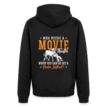 Steer Wrestling Who Needs A Movie Theatre Chevaux - Veste à capuche bio Premium Unisexe - noir - Dos - Nico (187cm)