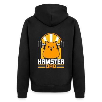 Hamster Papa Mignon Propriétaire d’animal de compagnie - Veste à capuche bio Premium Unisexe - noir - Dos - Nico (187cm)