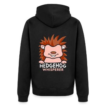 Hérisson Whisperer Dictons Mignon Pet - Veste à capuche bio Premium Unisexe - noir - Dos - Nico (187cm)