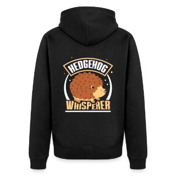 Hérisson Whisperer Dictons Pet Cute - Veste à capuche bio Premium Unisexe - noir - Dos - Nico (187cm)