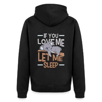 Si tu m’aimes, laisse-moi dormir Animal Koala - Veste à capuche bio Premium Unisexe - noir - Dos - Nico (187cm)