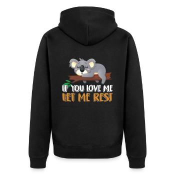 Si tu m’aimes, laisse-moi me reposer Koalas Koala - Veste à capuche bio Premium Unisexe - noir - Dos - Nico (187cm)