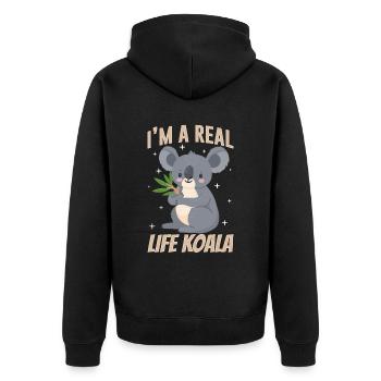 Je suis un vrai koala mignon animal koala koala ours - Veste à capuche bio Premium Unisexe - noir - Dos - Nico (187cm)