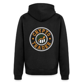 Krypto Händler Trading Crypto Trader Traden - Unisex Premium Bio Zip Hoodie - Schwarz - Hinten - Nico (187cm)