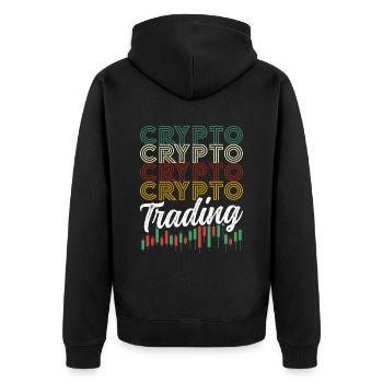 Krypto Handel Trading Trader Crypto Traden - Unisex Premium Organic Zip Hoodie - black - Back - Nico (187cm)