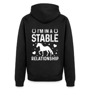 Je suis dans une relation stable - Veste à capuche bio Premium Unisexe - noir - Dos - Nico (187cm)