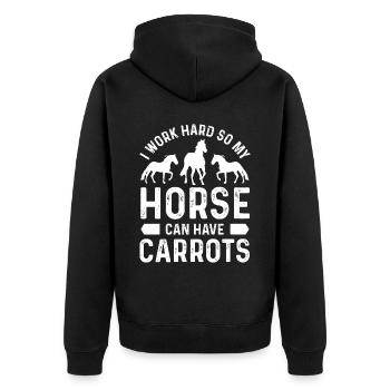 Je travaille dur pour que mon cheval ait des carottes - Veste à capuche bio Premium Unisexe - noir - Dos - Nico (187cm)