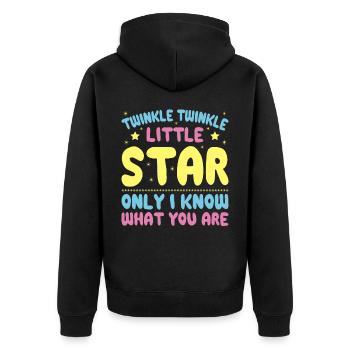 Twinkle Twinkle Little Star sexual partner - Unisex Premium Organic Zip Hoodie - black - Back - Nico (187cm)