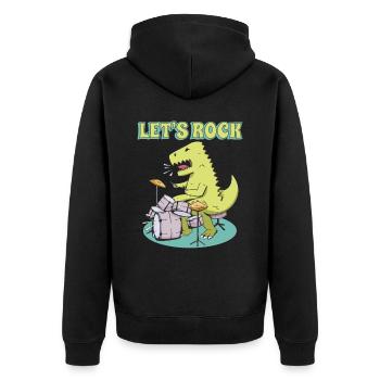 Grosse caisse T- Rex Dinosaure - Veste à capuche bio Premium Unisexe - noir - Dos - Nico (187cm)