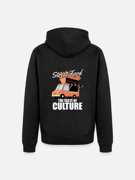 Straßenessen Kultur - Unisex Premium Bio Zip Hoodie - Schwarz