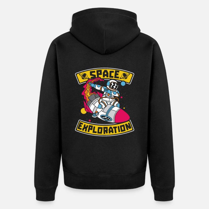 Colonisation spatiale des fusées spatiales - Veste à capuche bio Premium Unisexe - noir