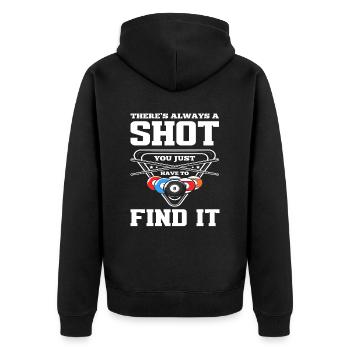 Billard Spieler - Unisex Premium Bio Zip Hoodie - Schwarz - Hinten - Nico (187cm)