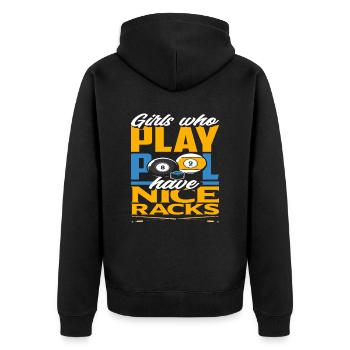 Billiard Girls Word Game Snooker - Unisex Premium Organic Zip Hoodie - black - Back - Nico (187cm)
