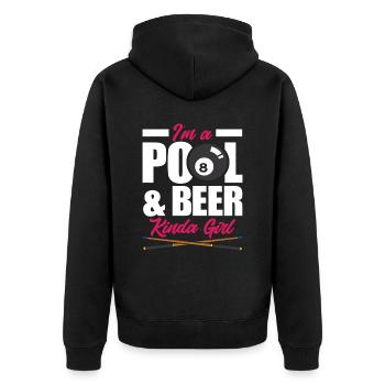 Billard Fille Femme Bière Hobby - Veste à capuche bio Premium Unisexe - noir - Dos - Nico (187cm)