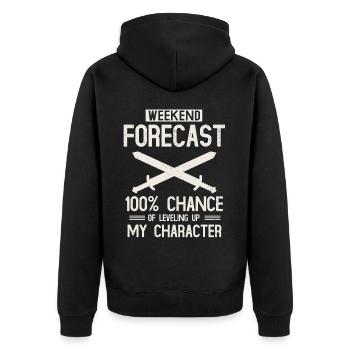 Larp, Larping, Role Play - Unisex Premium Organic Zip Hoodie - black - Back - Nico (187cm)