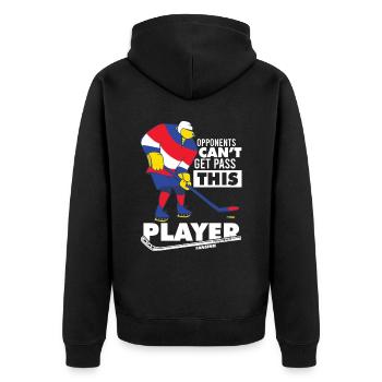 Ice hockey - Unisex Premium Organic Zip Hoodie - black - Back - Nico (187cm)