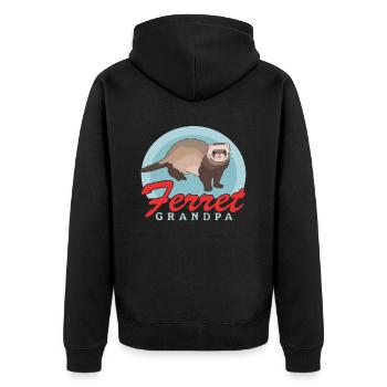 Frettchen Grandpa Frettchen Besitzer Geschenk - Unisex Premium Bio Zip Hoodie - Schwarz - Hinten - Nico (187cm)