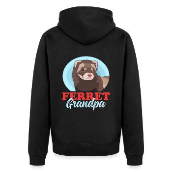 Frettchen Grandpa Besitzer Frettchen Geschenk - Unisex Premium Bio Zip Hoodie - Schwarz - Hinten - Nico (187cm)