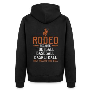 Rodéo, équitation de l’Ouest - Veste à capuche bio Premium Unisexe - noir - Dos - Nico (187cm)