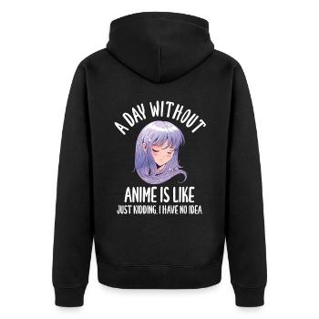 Une journée sans anime, c’est comme plaisanter - Veste à capuche bio Premium Unisexe - noir - Dos - Nico (187cm)