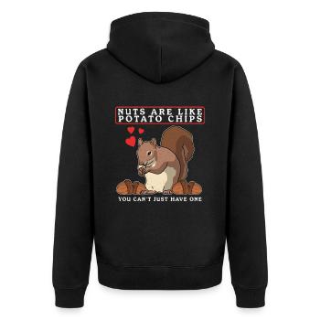 Cute Squirrel Squirrel Grey Squirrel Gift - Unisex Premium Organic Zip Hoodie - black - Back - Nico (187cm)