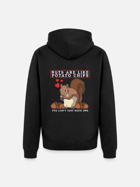 Süßes Eichhörnchen Hörnchen Grauhörnchen Geschenk - Unisex Premium Bio Zip Hoodie - Schwarz