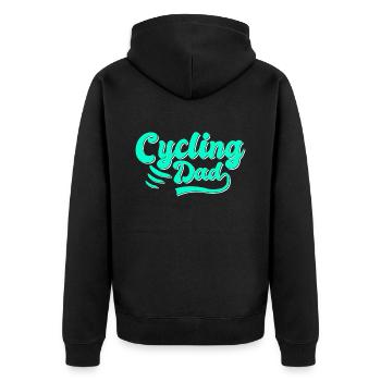 Fahrrad Papa Geschenk - Unisex Premium Bio Zip Hoodie - Schwarz - Hinten - Nico (187cm)