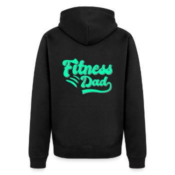 Fitness Papa Cadeau - Veste à capuche bio Premium Unisexe - noir - Dos - Nico (187cm)