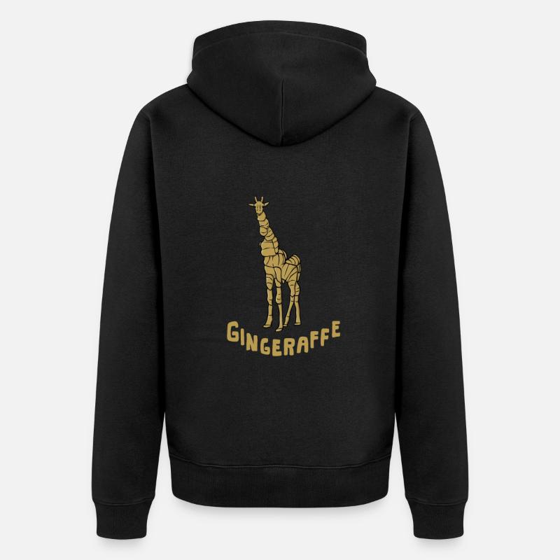 Tiere Ingwer "gingeraffer" Giraffe - Unisex Premium Bio Zip Hoodie - Schwarz