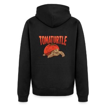 Pet food tomato vegetables "tomato turtle". - Unisex Premium Organic Zip Hoodie - black - Back - Nico (187cm)