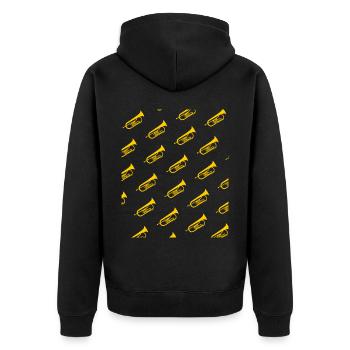 Flugelhorn Orchestra Horn - Unisex Premium Organic Zip Hoodie - black - Back - Nico (187cm)