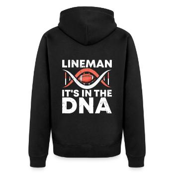 Lineman Football Player Offensive Defense - Unisex Premium Organic Zip Hoodie - black - Back - Nico (187cm)