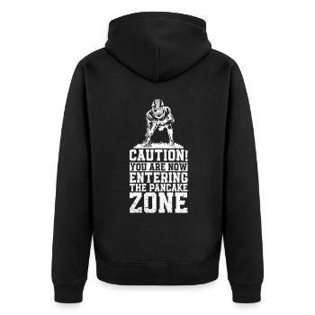 Lineman Football Player Offensive Defensive - Unisex Premium Bio Zip Hoodie - Schwarz - Hinten - Nico (187cm)