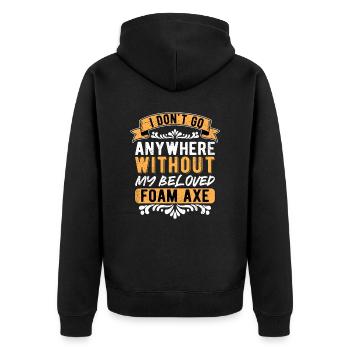 Larp Larping Live Action Role Playing Foam Axe - Unisex Premium Bio Zip Hoodie - Schwarz - Hinten - Nico (187cm)