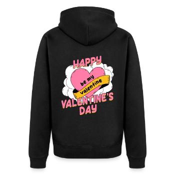 Petite amie, petit ami, homme, partenaire de la Saint-Valentin - Veste à capuche bio Premium Unisexe - noir - Dos - Nico (187cm)