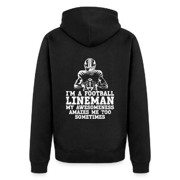 Lineman Joueur de football Offensive Défense - Veste à capuche bio Premium Unisexe - noir - Dos - Nico (187cm)