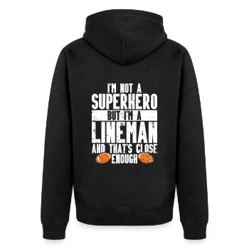 Lineman Joueur de football Offensive Défense - Veste à capuche bio Premium Unisexe - noir - Dos - Nico (187cm)