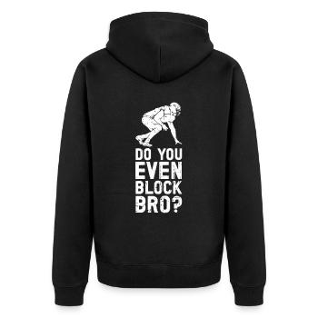 Lineman Football Player Offensive Defense - Unisex Premium Organic Zip Hoodie - black - Back - Nico (187cm)