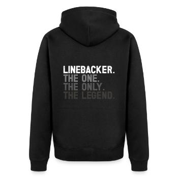 Lineman Football Player Offensive Defense - Unisex Premium Organic Zip Hoodie - black - Back - Nico (187cm)