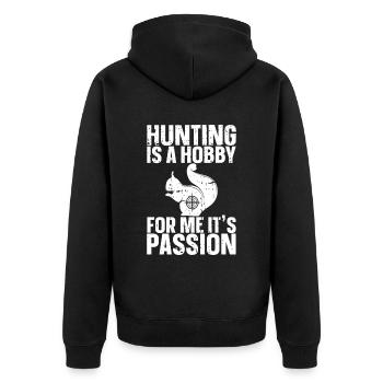 Squirrel hunting - Unisex Premium Organic Zip Hoodie - black - Back - Nico (187cm)