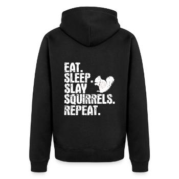 Squirrel hunting - Unisex Premium Organic Zip Hoodie - black - Back - Nico (187cm)