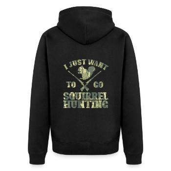 Squirrel hunting - Unisex Premium Organic Zip Hoodie - black - Back - Nico (187cm)