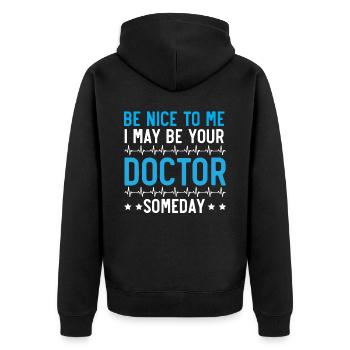 Médecin Médecine Médecine Médecin Soins de santé - Veste à capuche bio Premium Unisexe - noir - Dos - Nico (187cm)