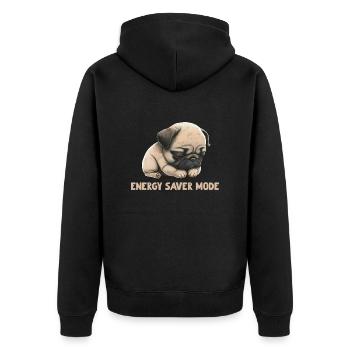 Mode d’économie d’énergie du carlin dormant - Veste à capuche bio Premium Unisexe - noir - Dos - Nico (187cm)