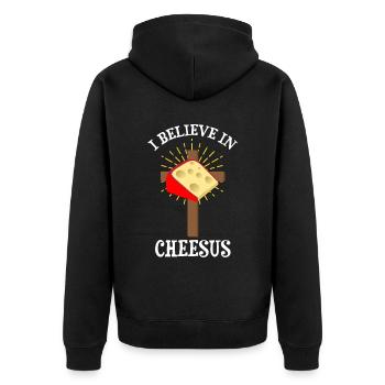 Devis fromagerie pour les amateurs de fromage Gouda et de Gouda - Veste à capuche bio Premium Unisexe - noir - Dos - Nico (187cm)