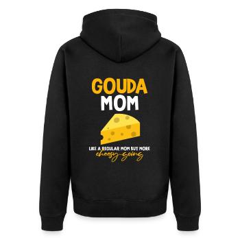 Devis fromagerie pour les amateurs de fromage Gouda et de Gouda - Veste à capuche bio Premium Unisexe - noir - Dos - Nico (187cm)