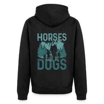 Chevaux Chiens - Veste à capuche bio Premium Unisexe - noir - Dos - Nico (187cm)